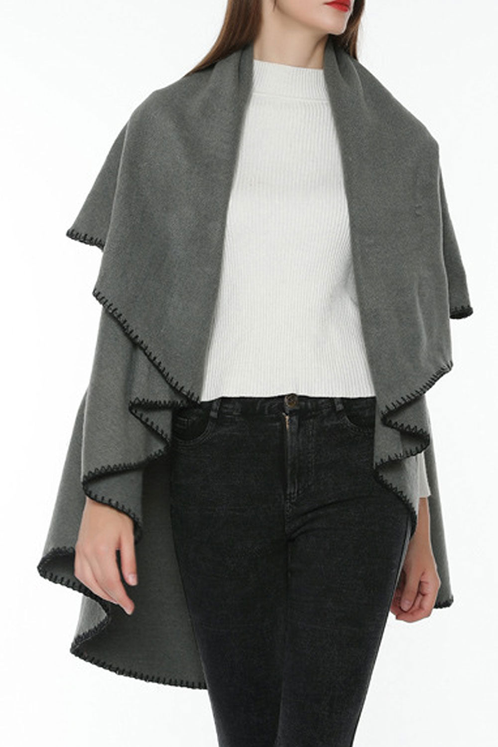 Women Fashion Solid Color Warm & Thick Shawl
