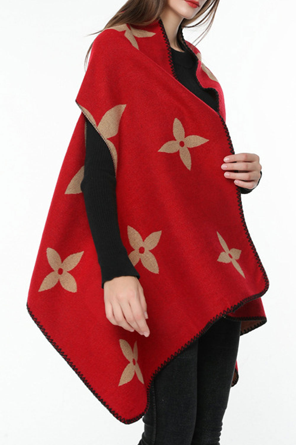 Women Thick & Warm Contrast Color Shawl