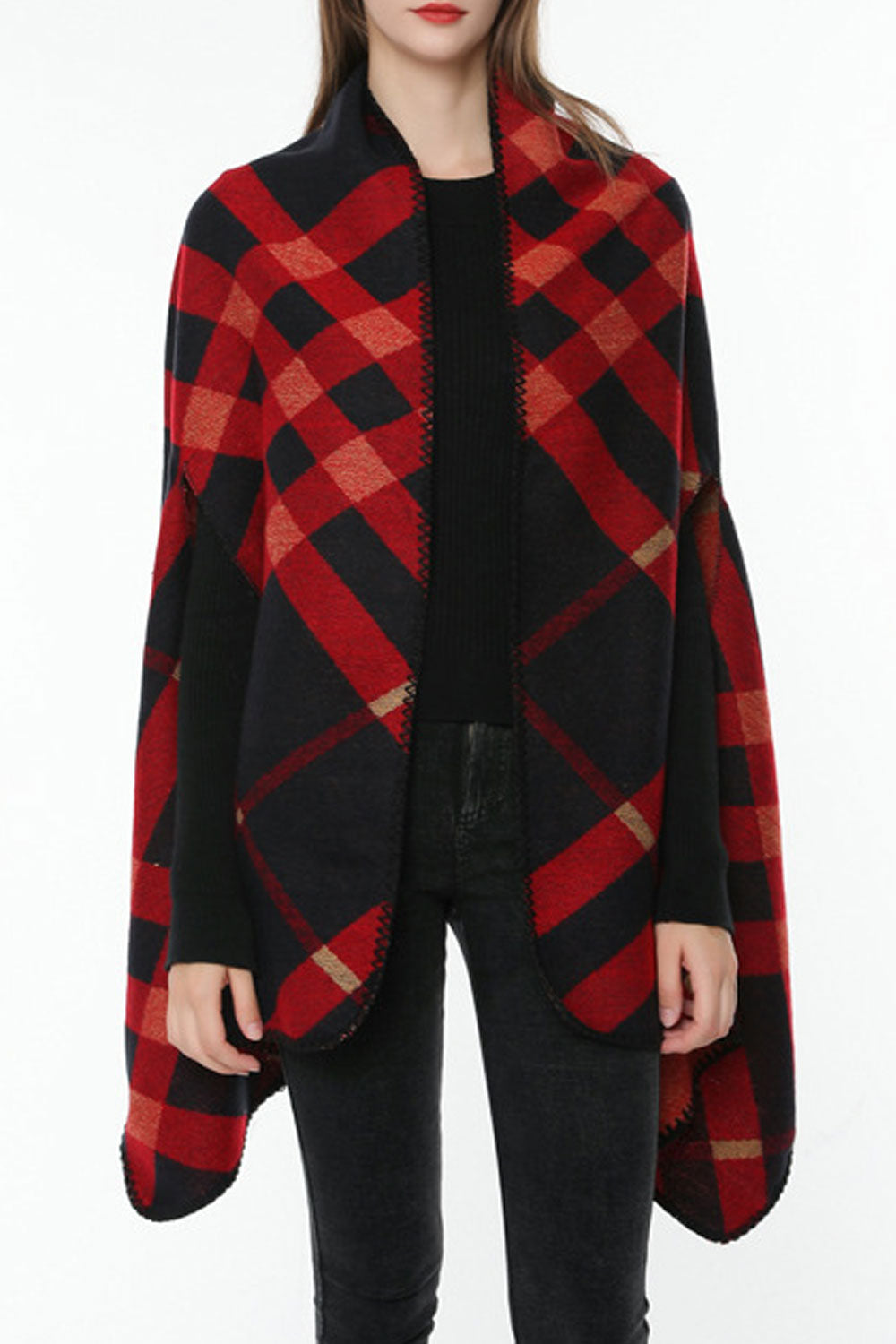 Women Thick & Warm Contrast Color Shawl