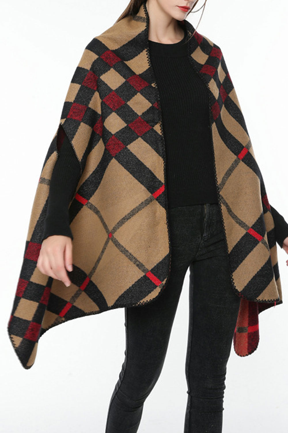 Women Thick & Warm Contrast Color Shawl