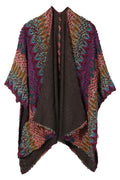 Women Fashion Embroidered Wave Patten Warm Shawl