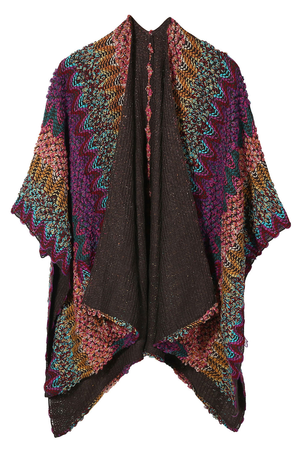 Women Fashion Embroidered Wave Patten Warm Shawl