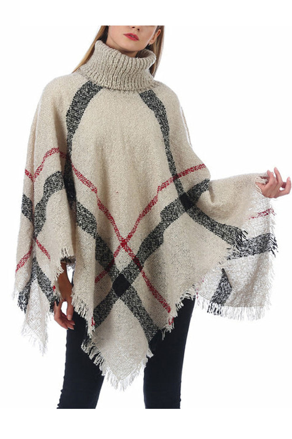 Women Autumn Winter Plaid Pattern Warm Shawl