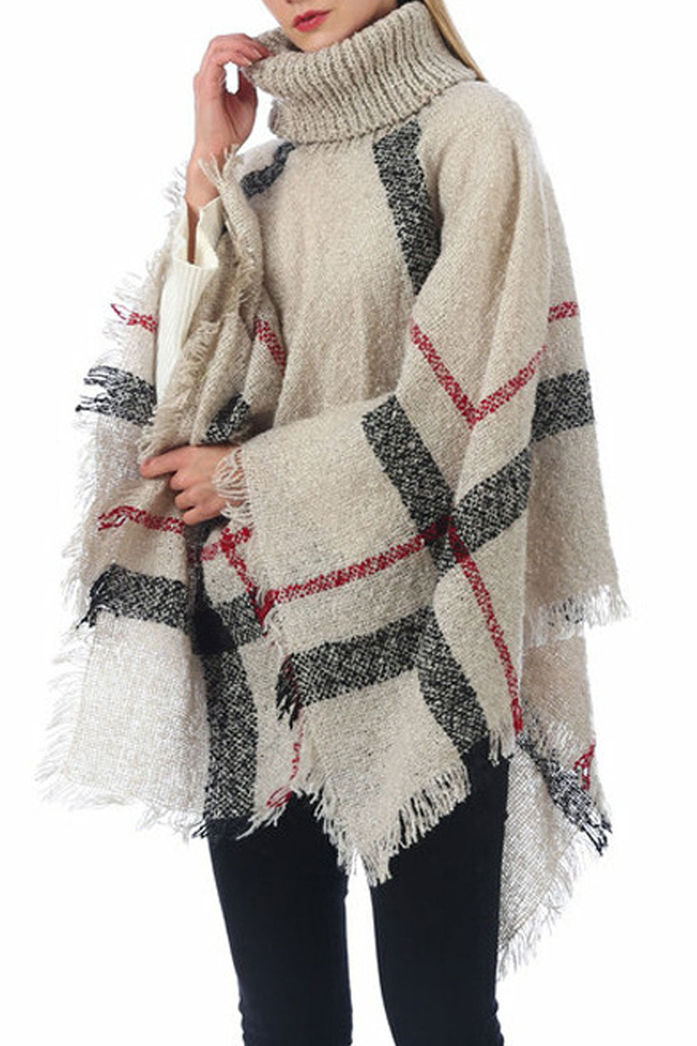 Women Autumn Winter Plaid Pattern Warm Shawl