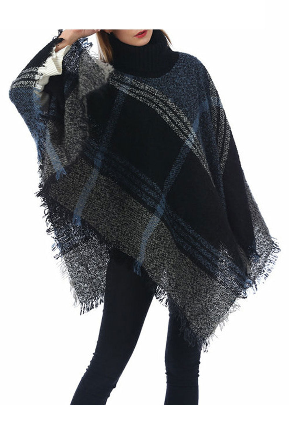 Women Autumn Winter Plaid Pattern Warm Shawl