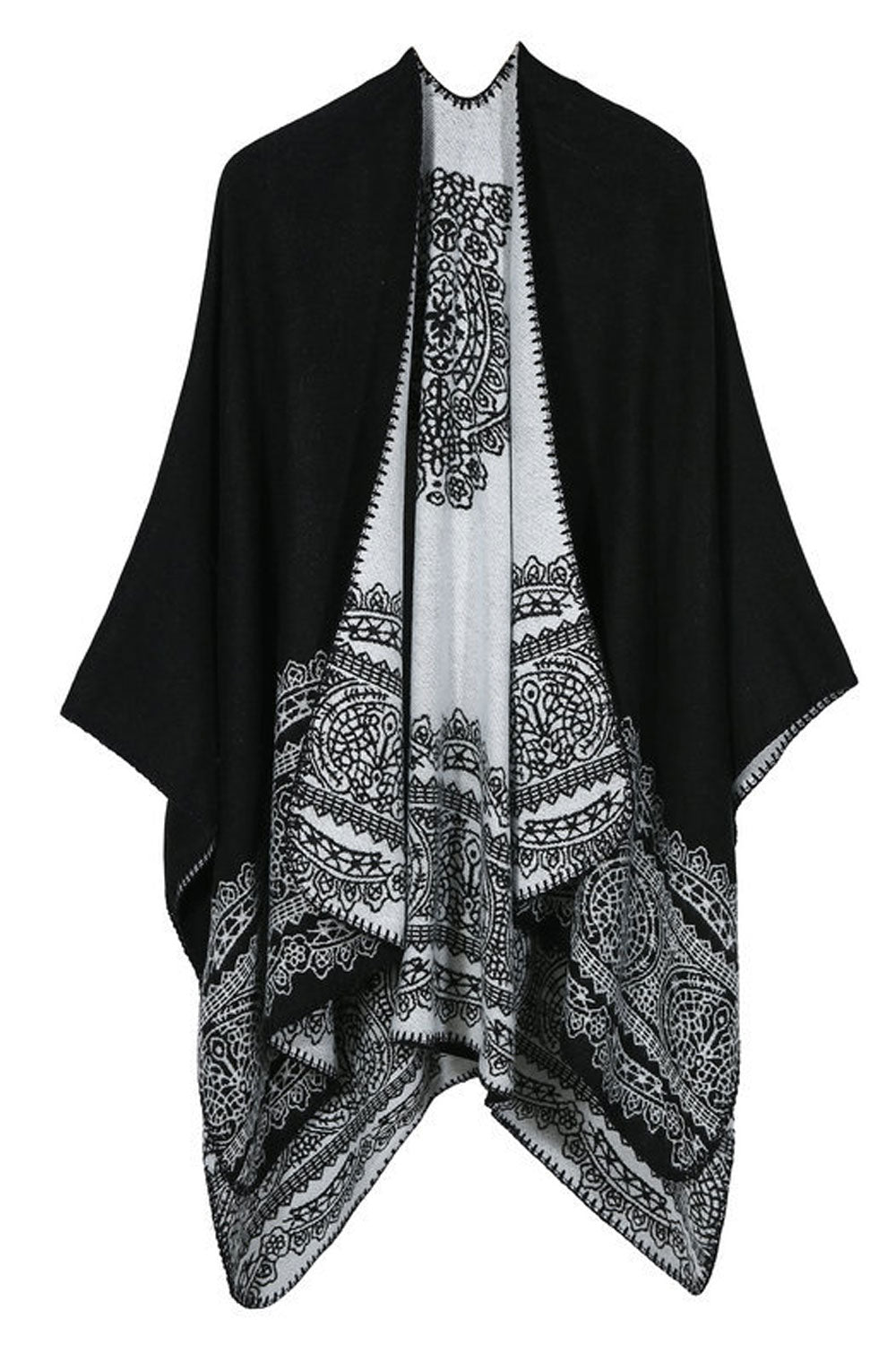 Women Winter & Autumn Flower Pattern Shawl