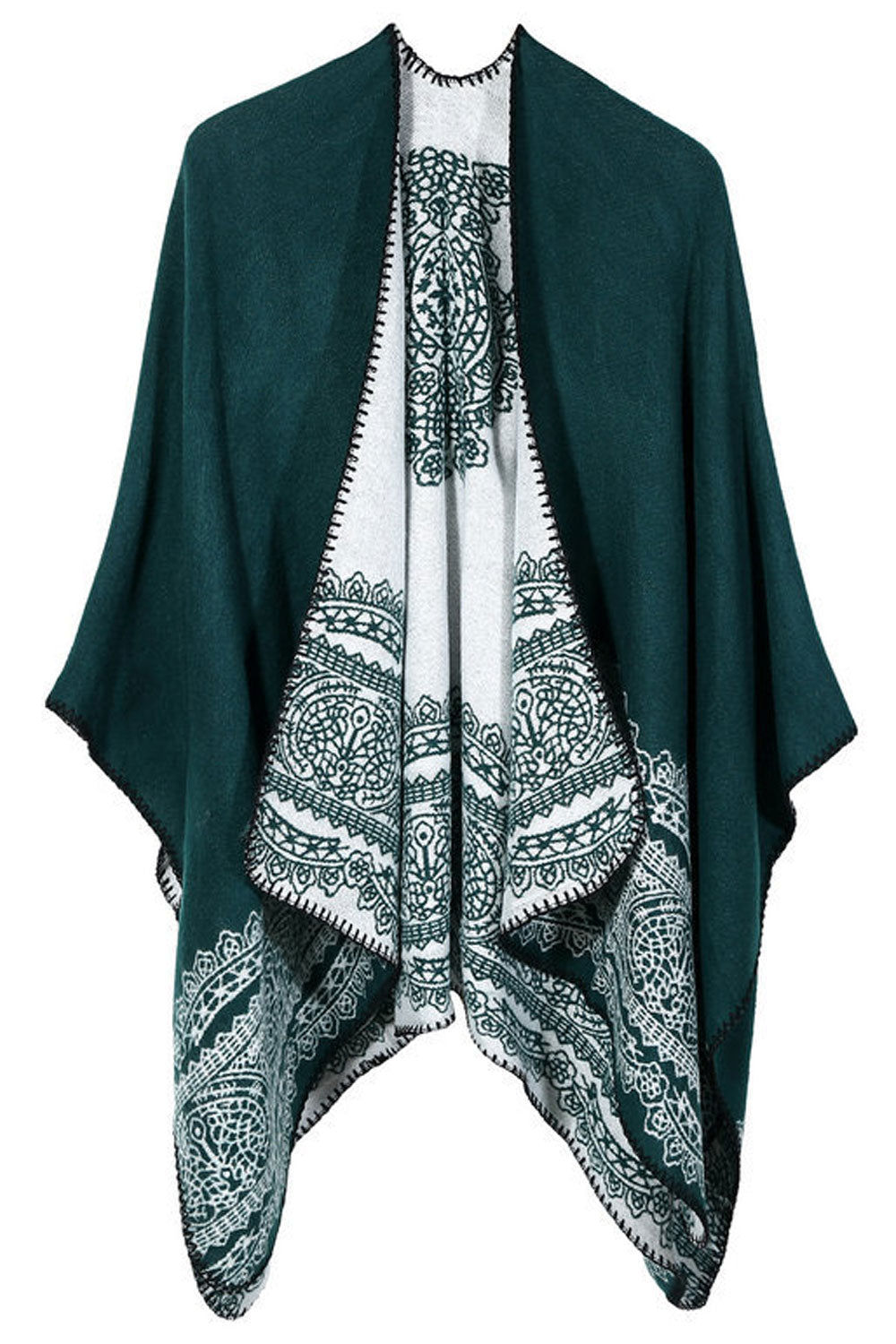 Women Winter & Autumn Flower Pattern Shawl