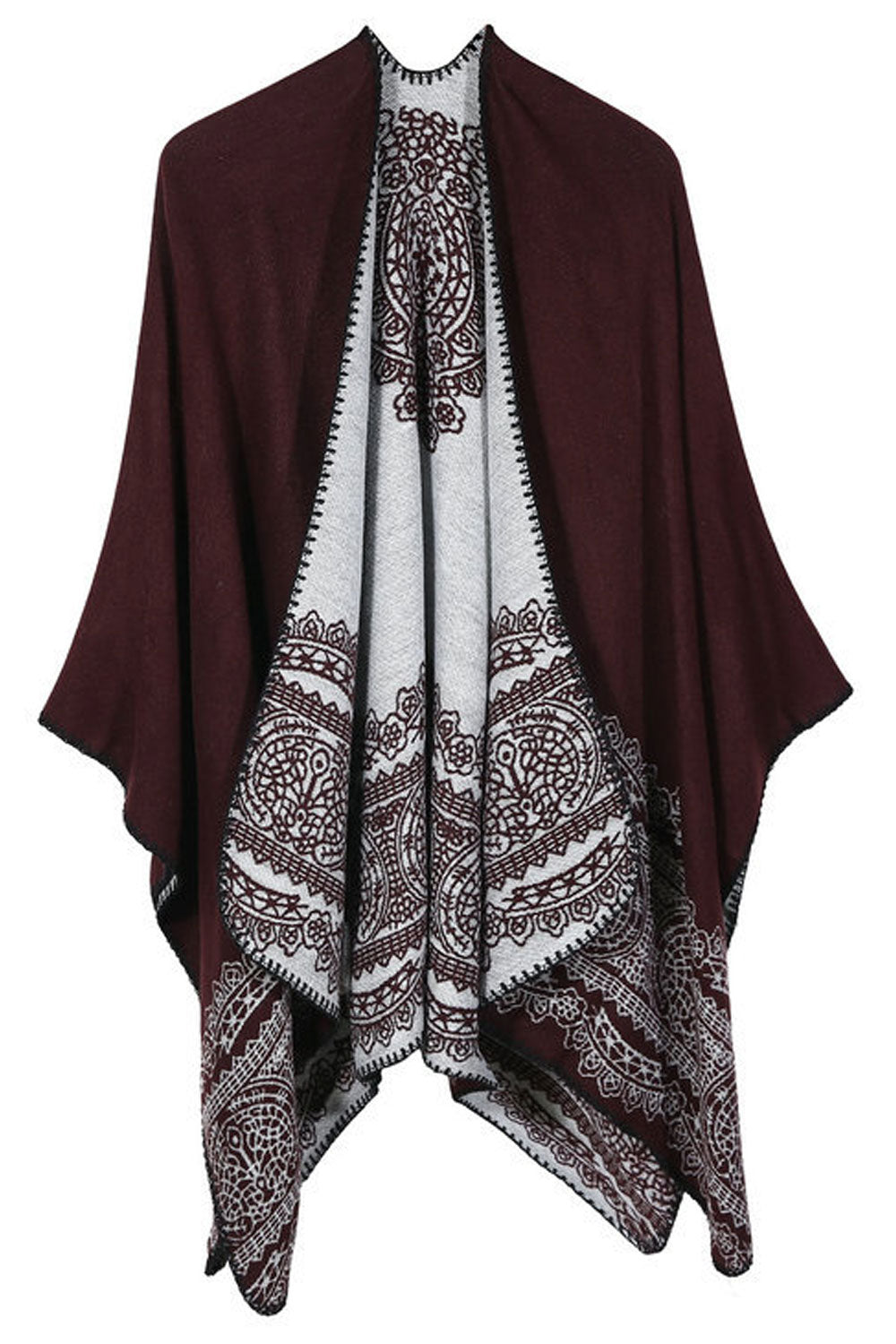 Women Winter & Autumn Flower Pattern Shawl