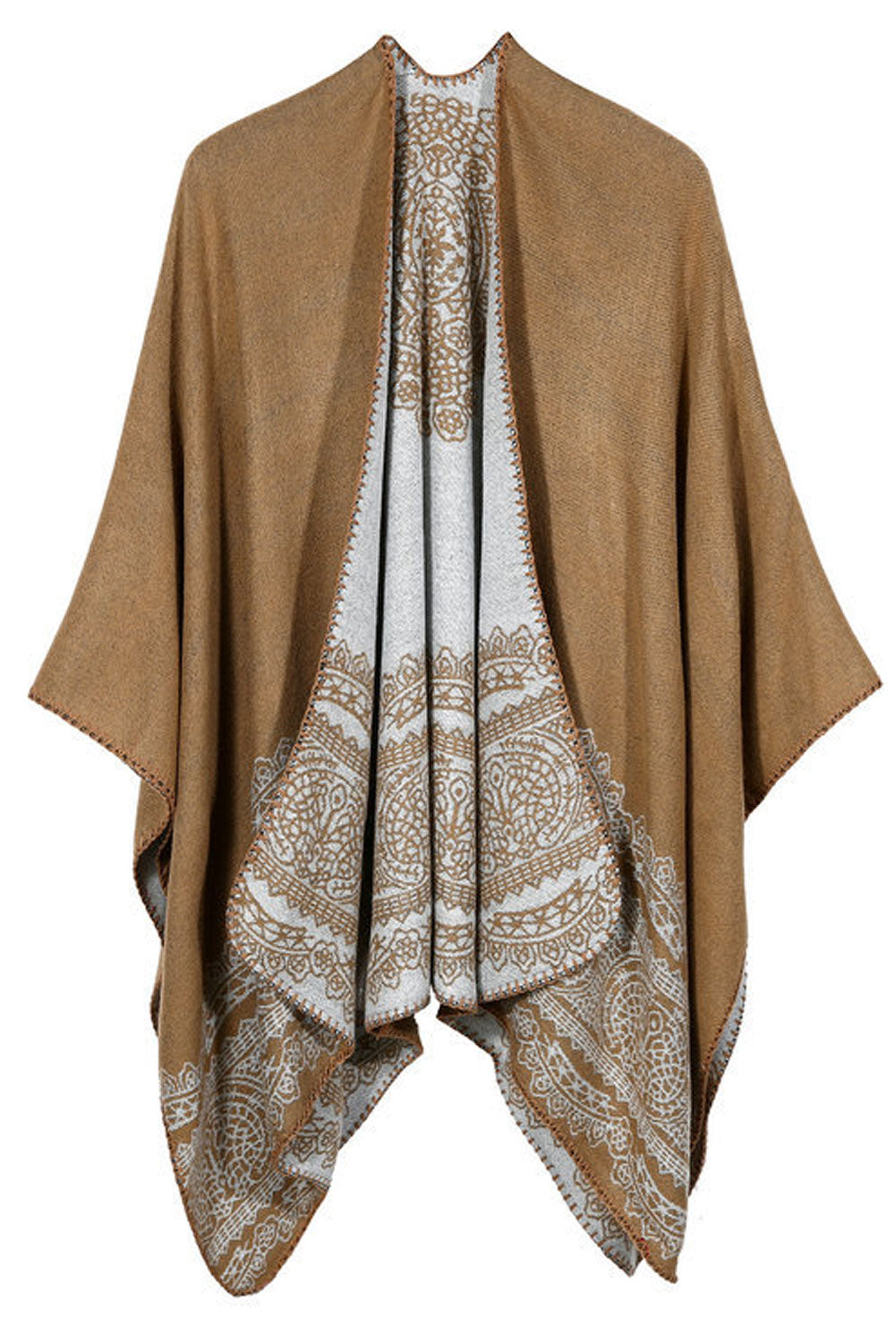 Women Winter & Autumn Flower Pattern Shawl