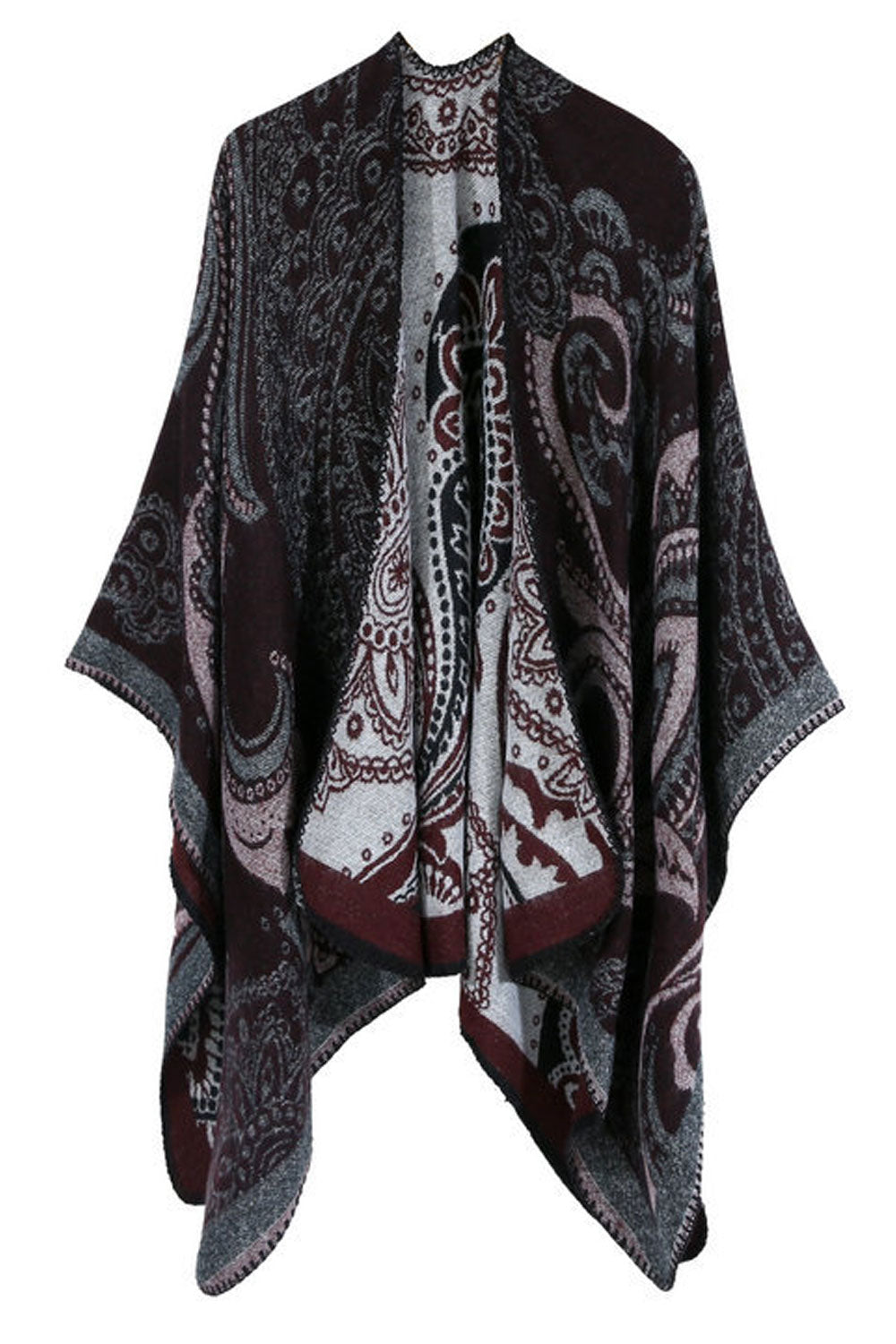 Women Autumn Warm & Thick Flower Print Shawl