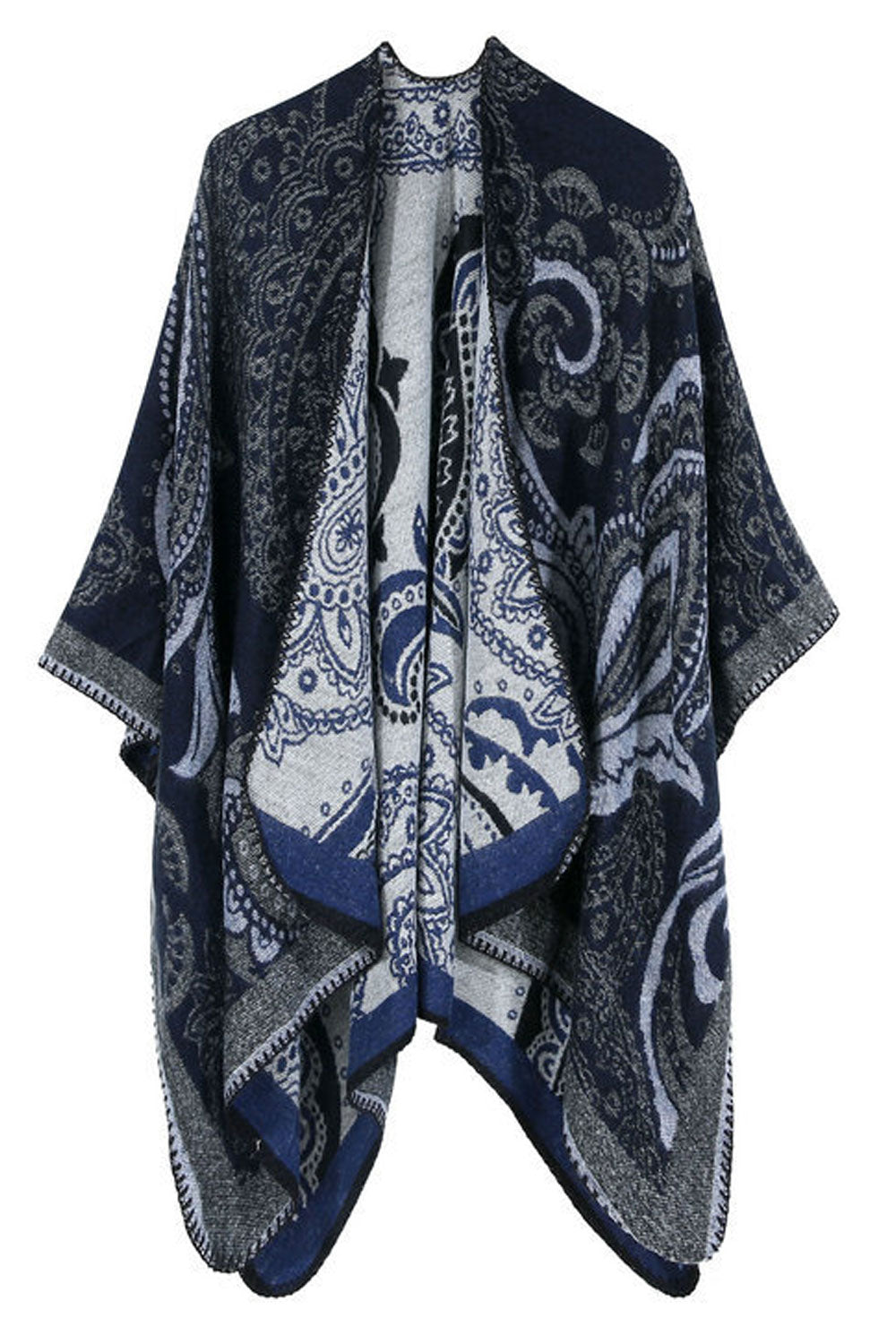 Women Autumn Warm & Thick Flower Print Shawl