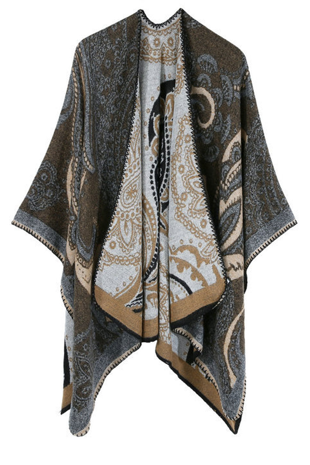 Women Autumn Warm & Thick Flower Print Shawl
