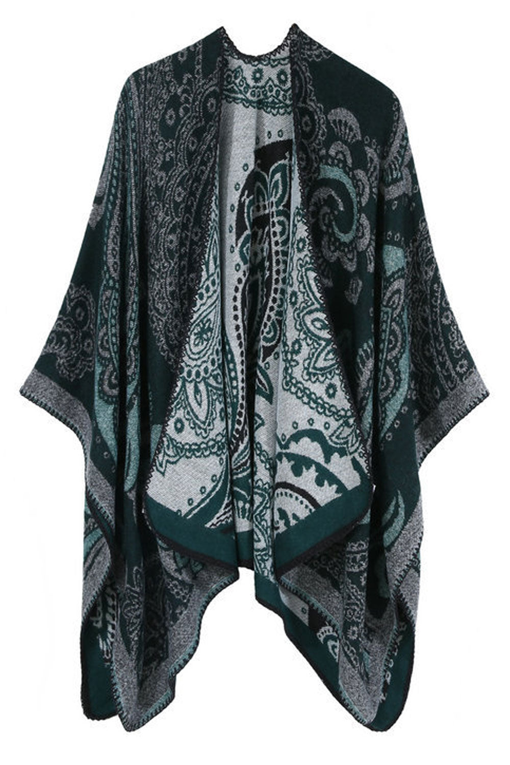 Women Autumn Warm & Thick Flower Print Shawl