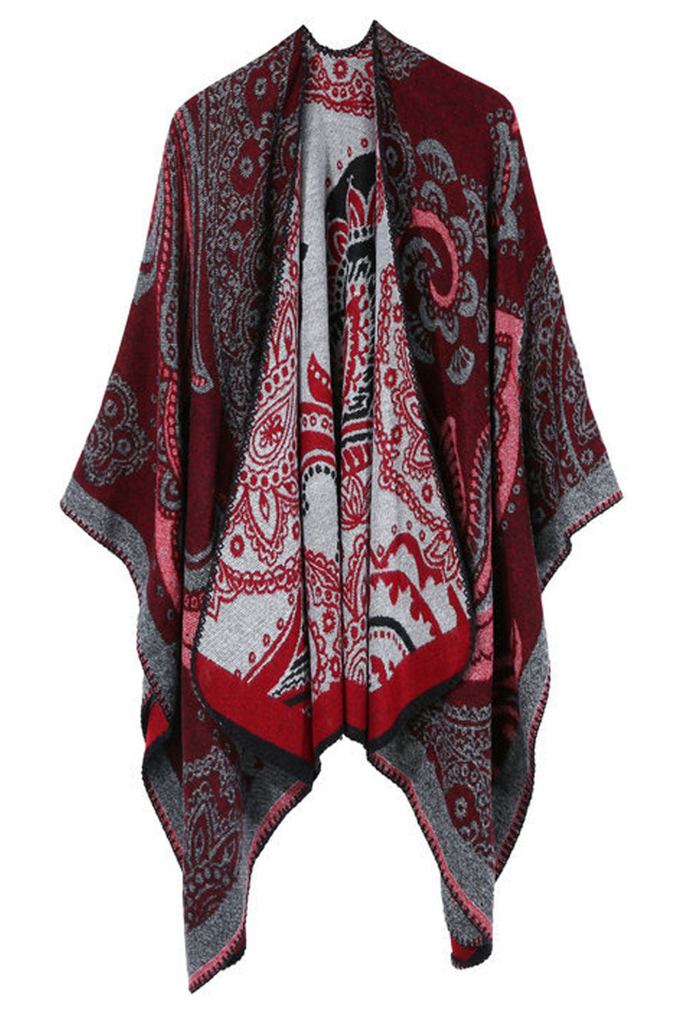 Women Autumn Warm & Thick Flower Print Shawl