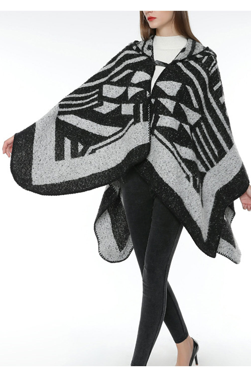 Women Stylish Hooded Warm & Thick Pullover Shawl