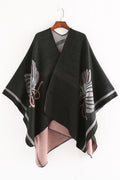 Women Charming Flower Pattern Warm Thick Cashmere Shawl