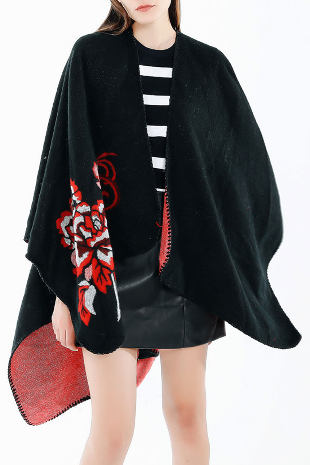 Women Flawless Flower Print Warm Shawl