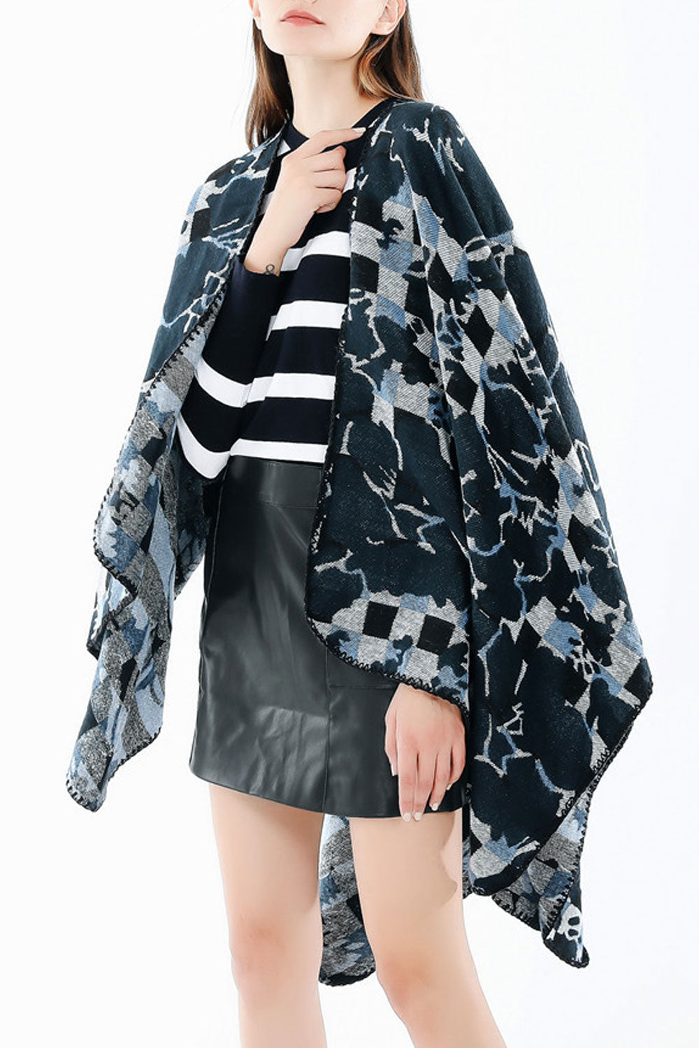 Women Autumn Winter Floral Warm & Thick Shawl