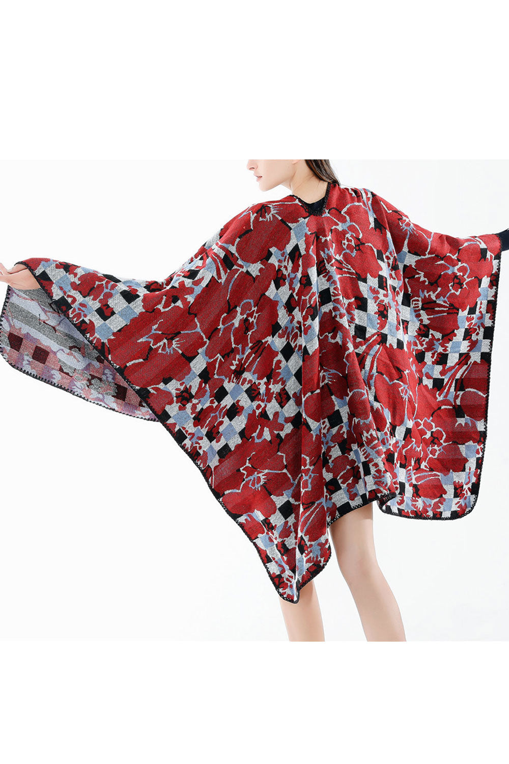 Women Autumn Winter Floral Warm & Thick Shawl