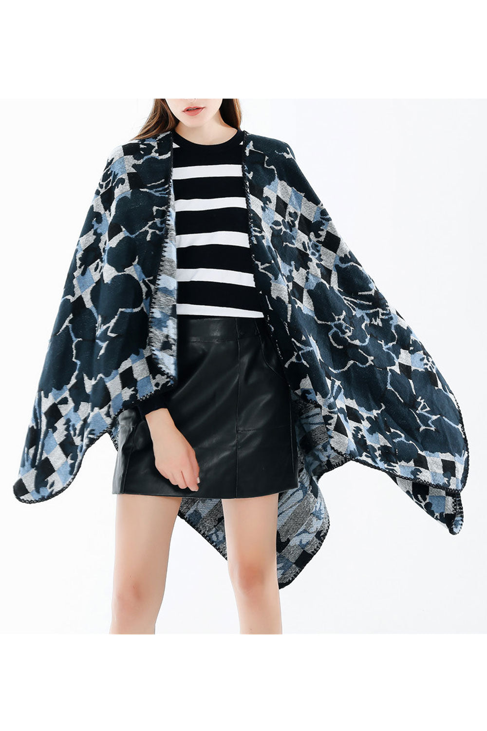 Women Autumn Winter Floral Warm & Thick Shawl