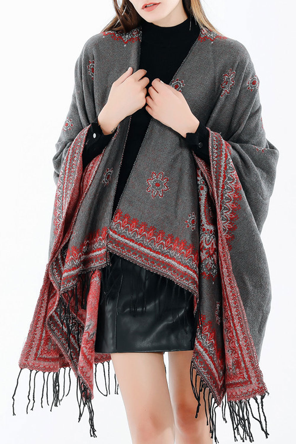 Women Classy Tassel Decorated Autumn Warm & Thick Shawl