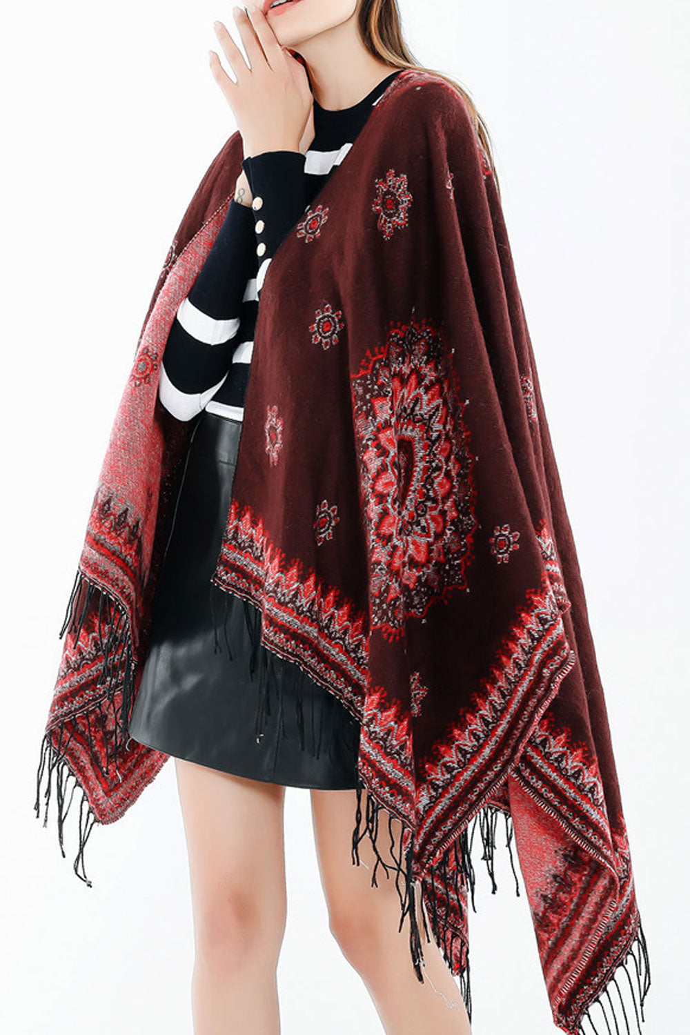 Women Classy Tassel Decorated Autumn Warm & Thick Shawl