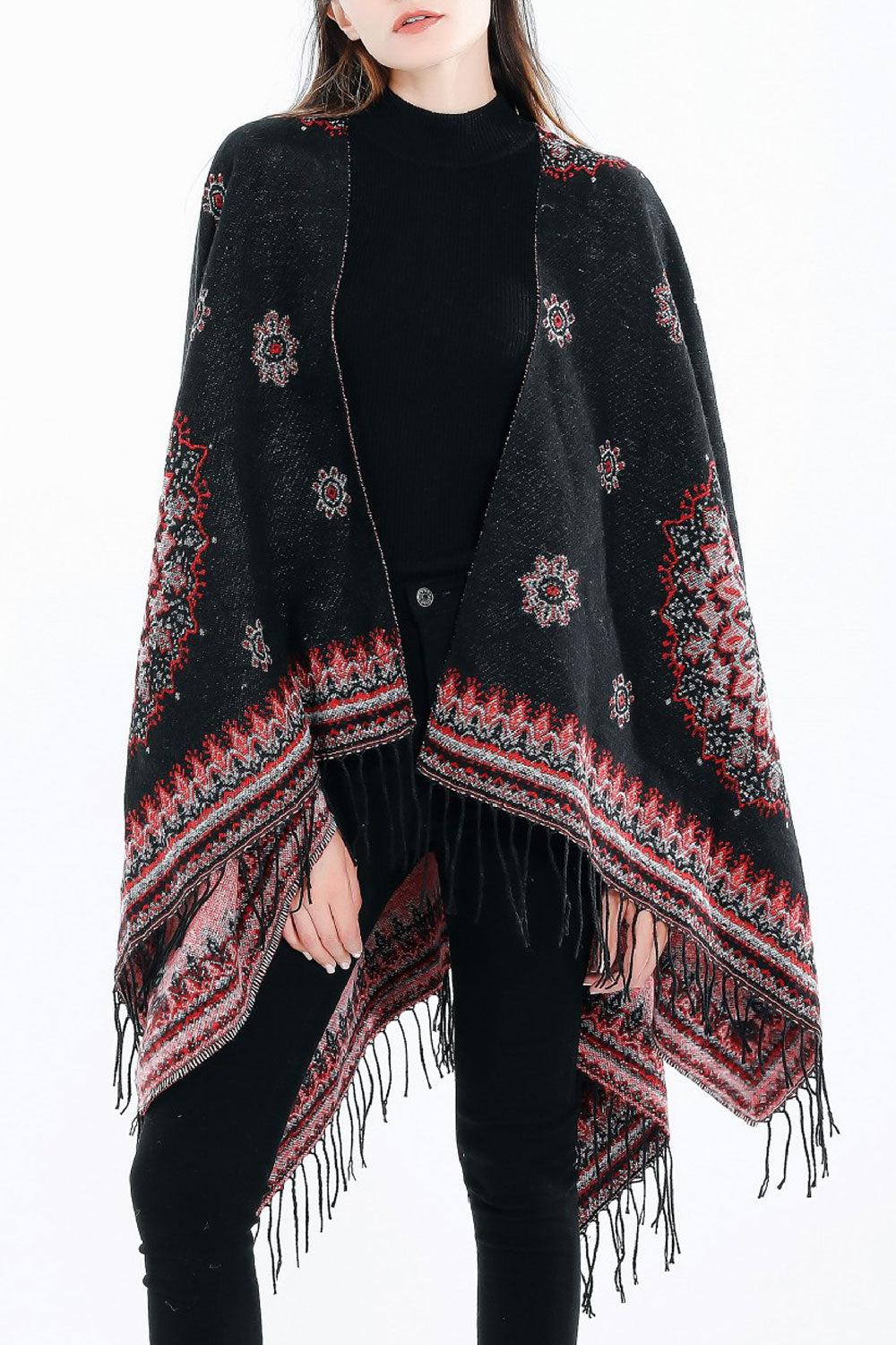 Women Classy Tassel Decorated Autumn Warm & Thick Shawl