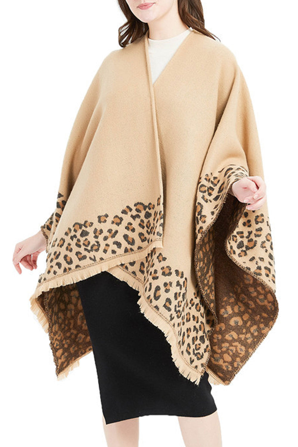 Women Classy Winter Leopard Pattern Warm Shawl
