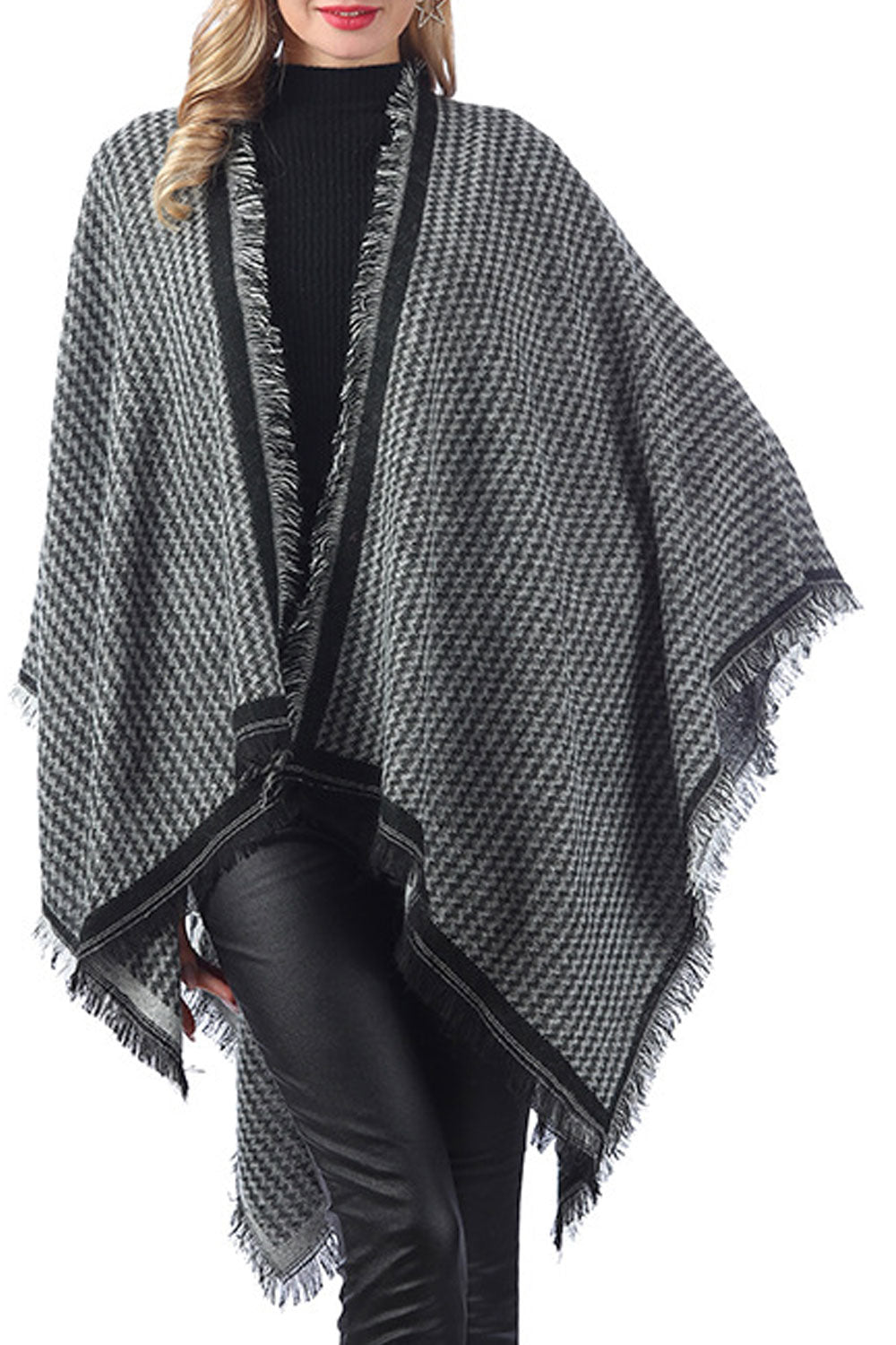 Women Autumn Winter Warm Cashmere Pullover Shawl
