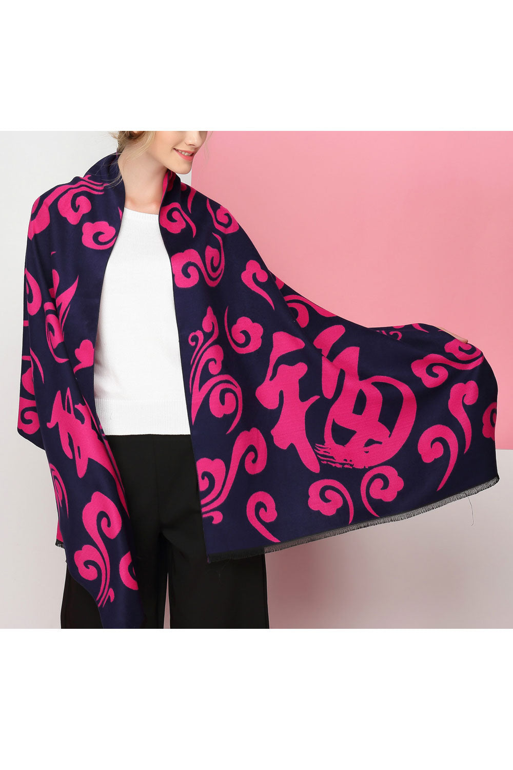 Women Printed Pattern Warm Thick Cashmere Shawl