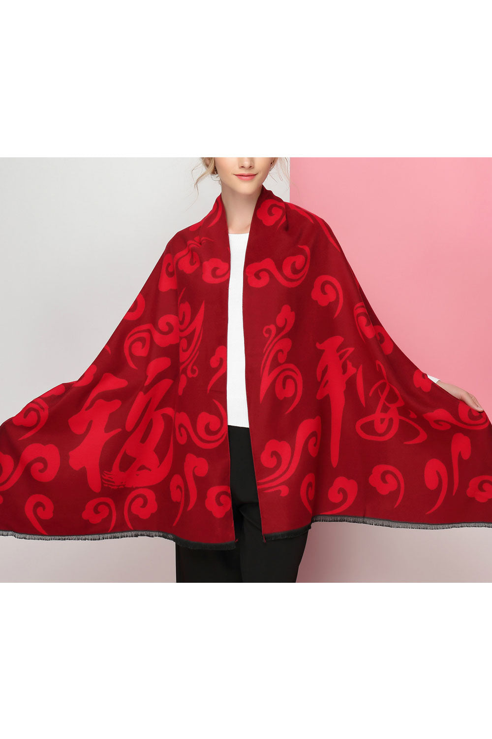 Women Printed Pattern Warm Thick Cashmere Shawl