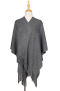 Women Fashion Solid Color Tassel Decorate Warm & Thick Shawl