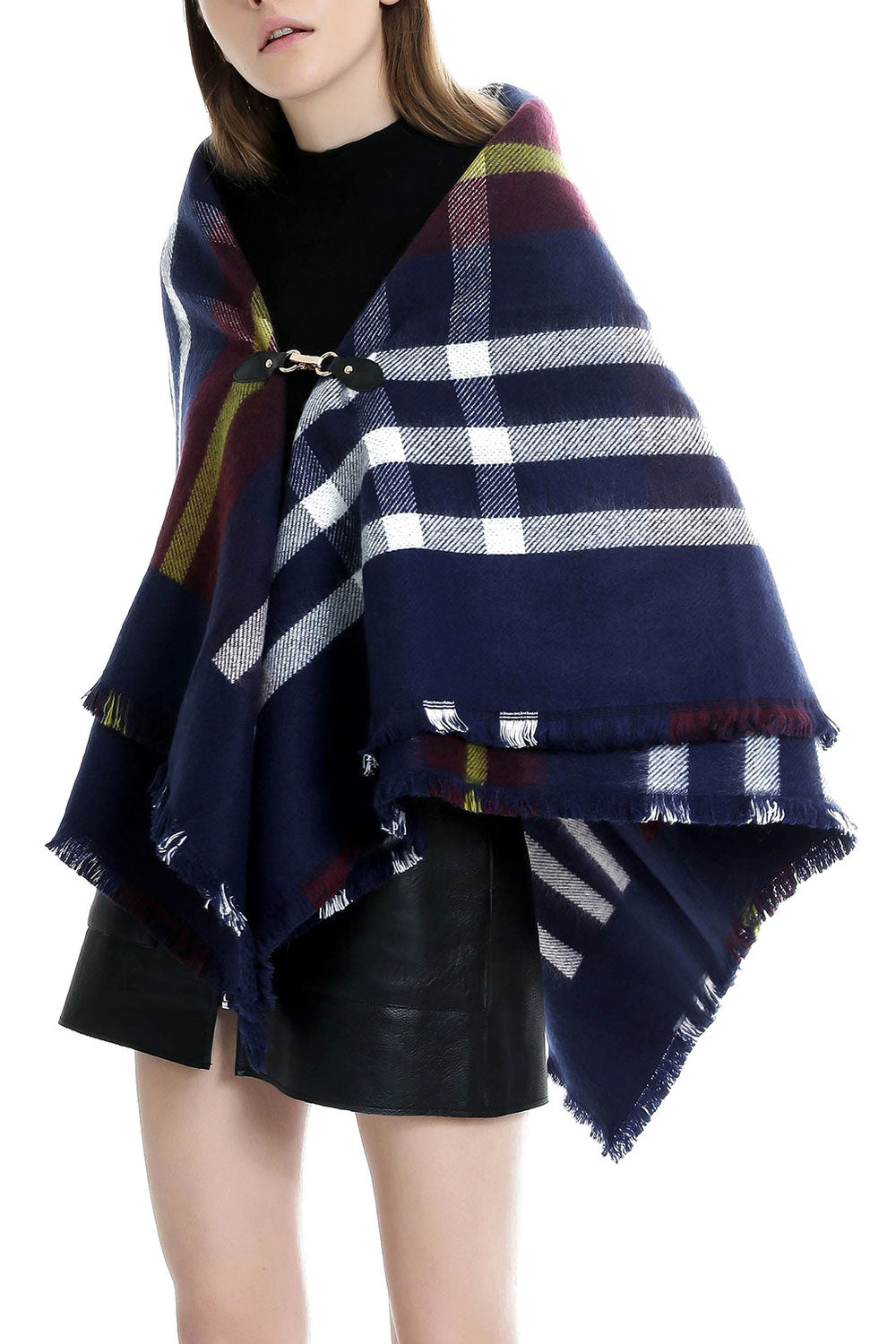 Women Fashion Lattice Patten Warm Cashmere Shawl