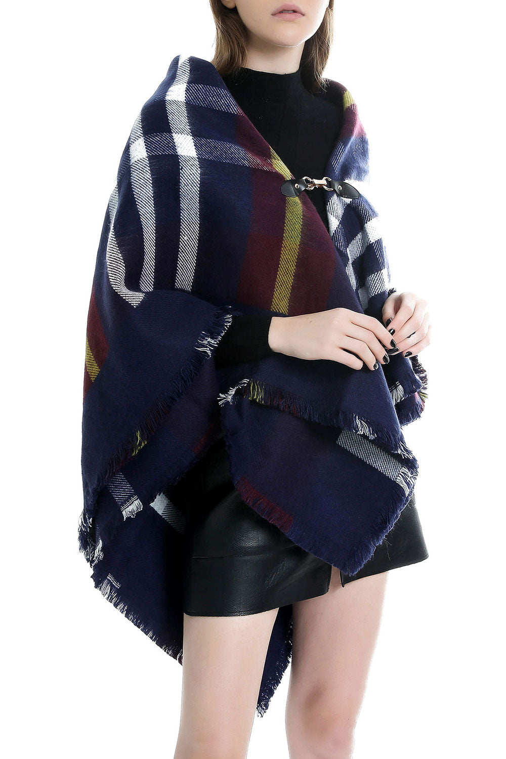Women Fashion Lattice Patten Warm Cashmere Shawl