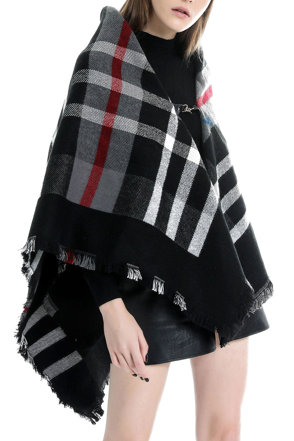 Women Fashion Lattice Patten Warm Cashmere Shawl