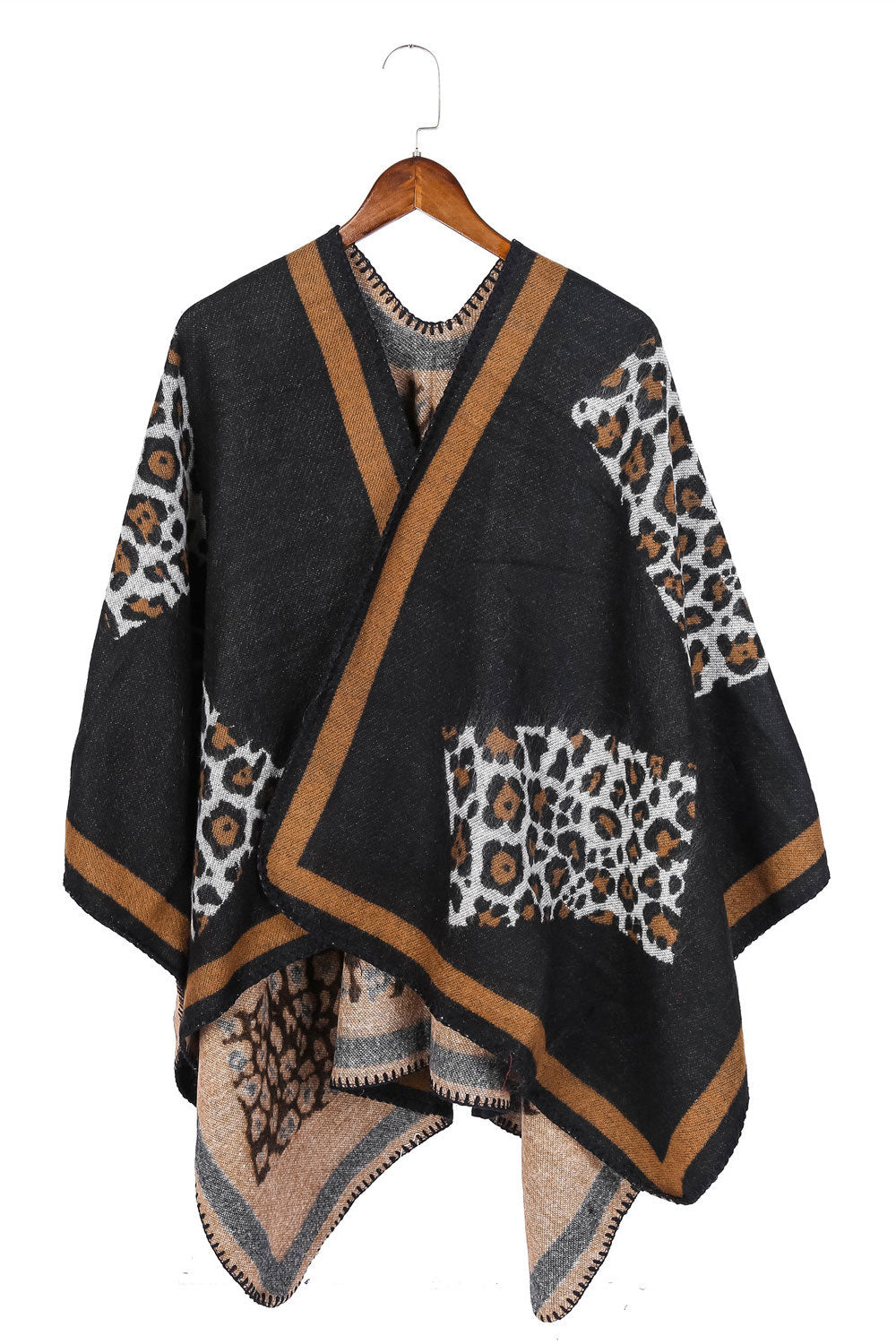 Women Fashion Leopard Pattern Thick Warm Cashmere Shawl