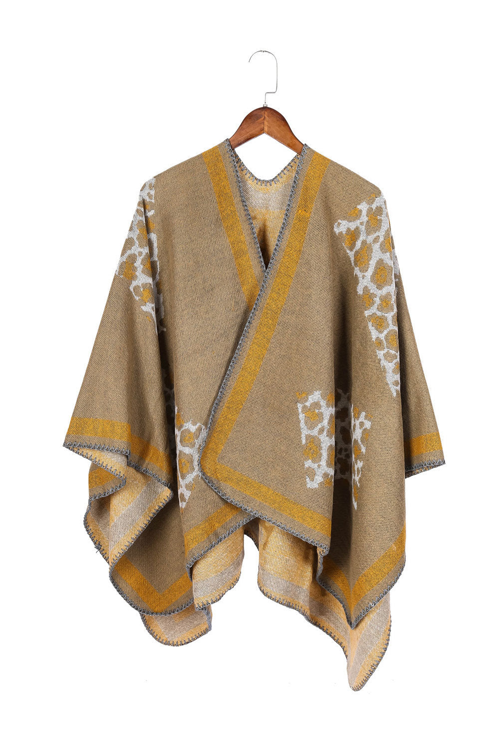 Women Fashion Leopard Pattern Thick Warm Cashmere Shawl