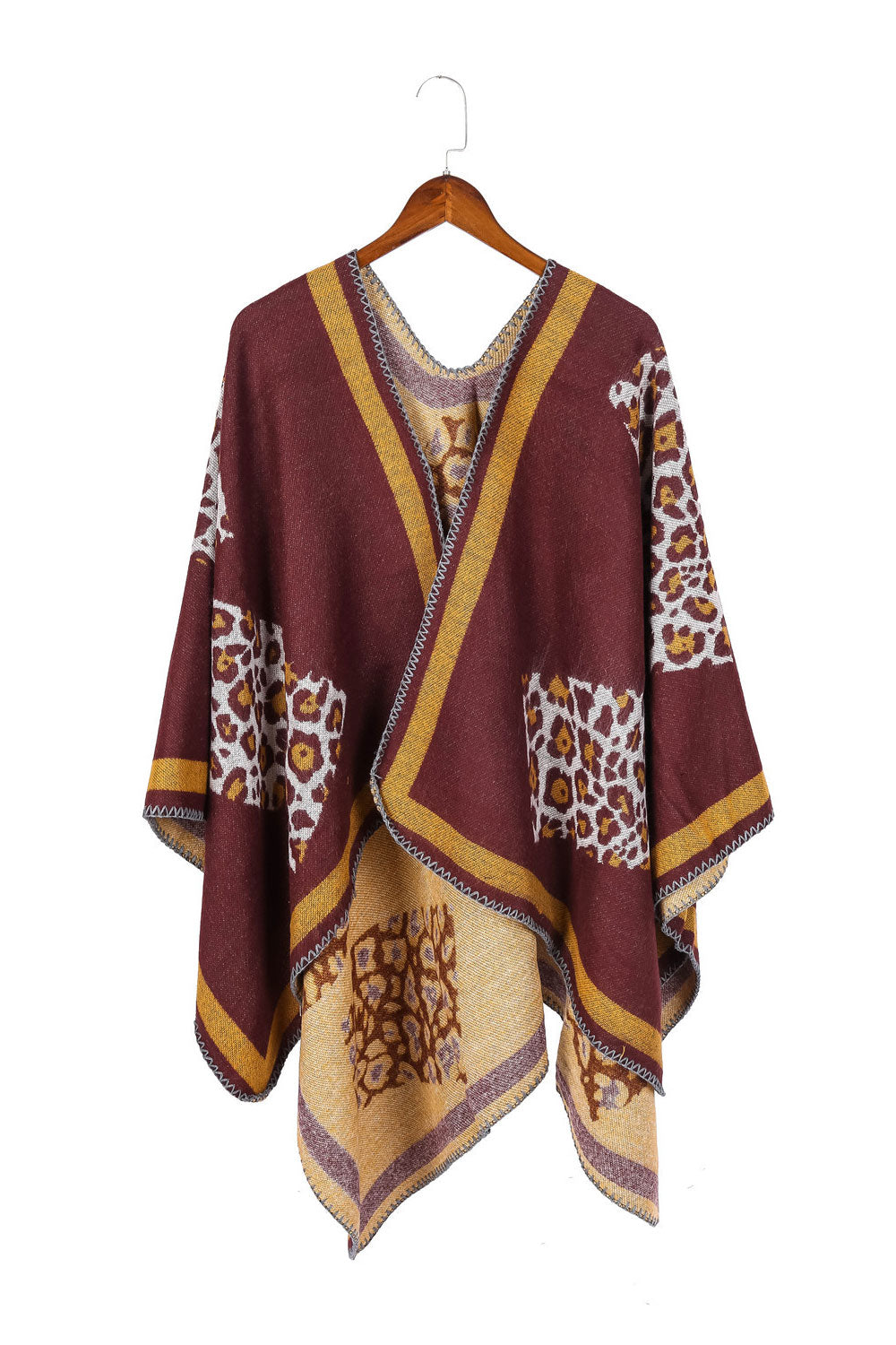 Women Fashion Leopard Pattern Thick Warm Cashmere Shawl