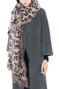 Women Autumn Leopard Pattern Thick & Warm Shawl