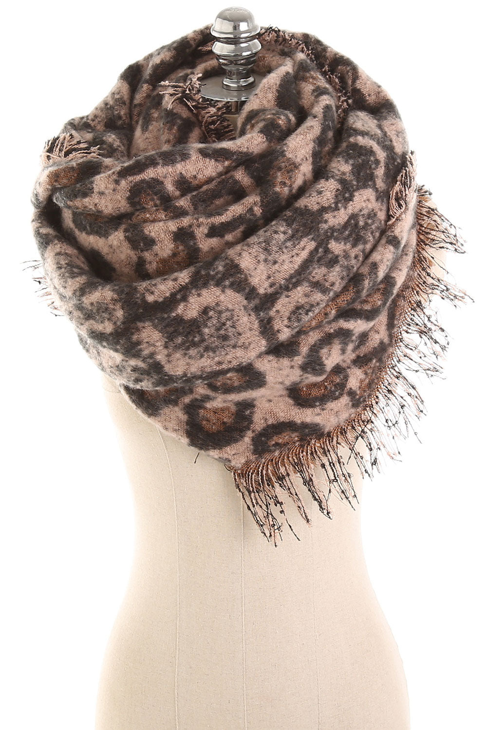 Women Autumn Leopard Pattern Thick & Warm Shawl