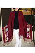 Women Fashionable Tassel Decorated Thick & Warm Shawl