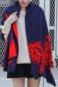 Women Autumn Winter Butterfly Decorated Warm Shawl