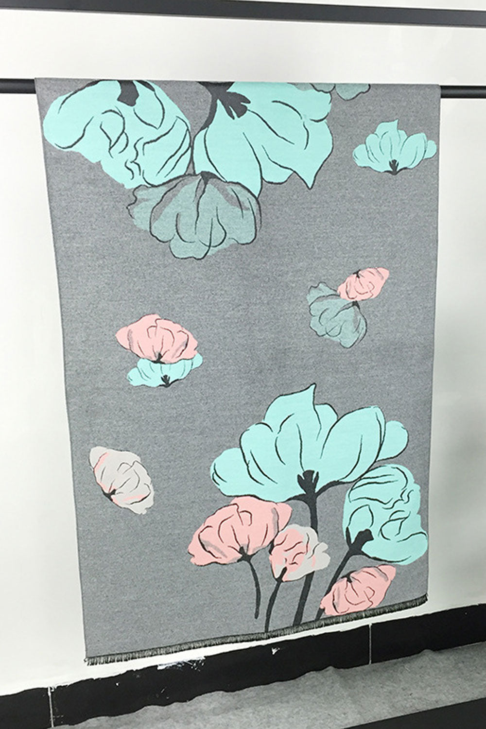 Women Warm Thick Cashmere Flower Pattern Winter Shawl