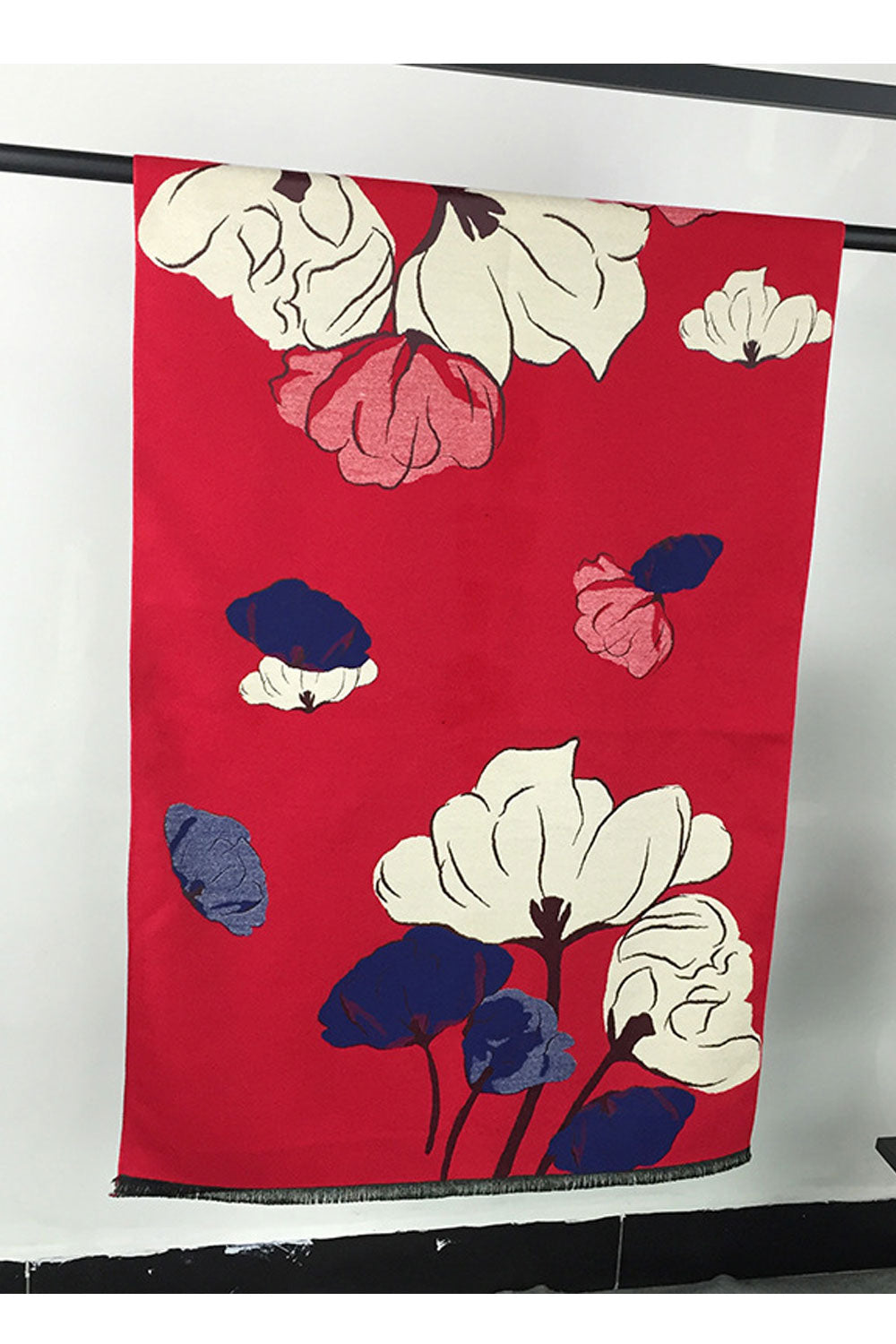 Women Warm Thick Cashmere Flower Pattern Winter Shawl