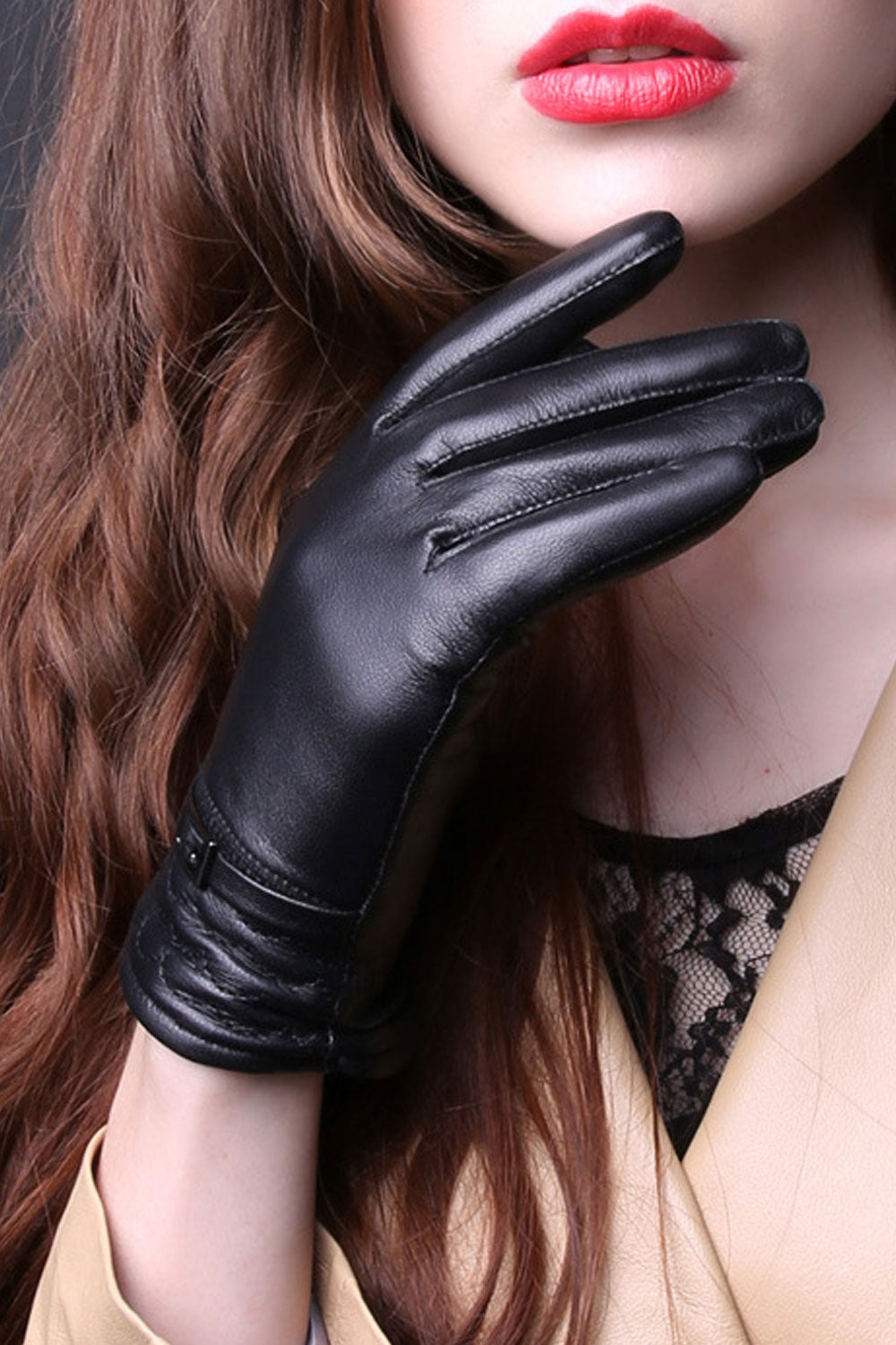 Women Solid Color Winter Warm Thick Gloves