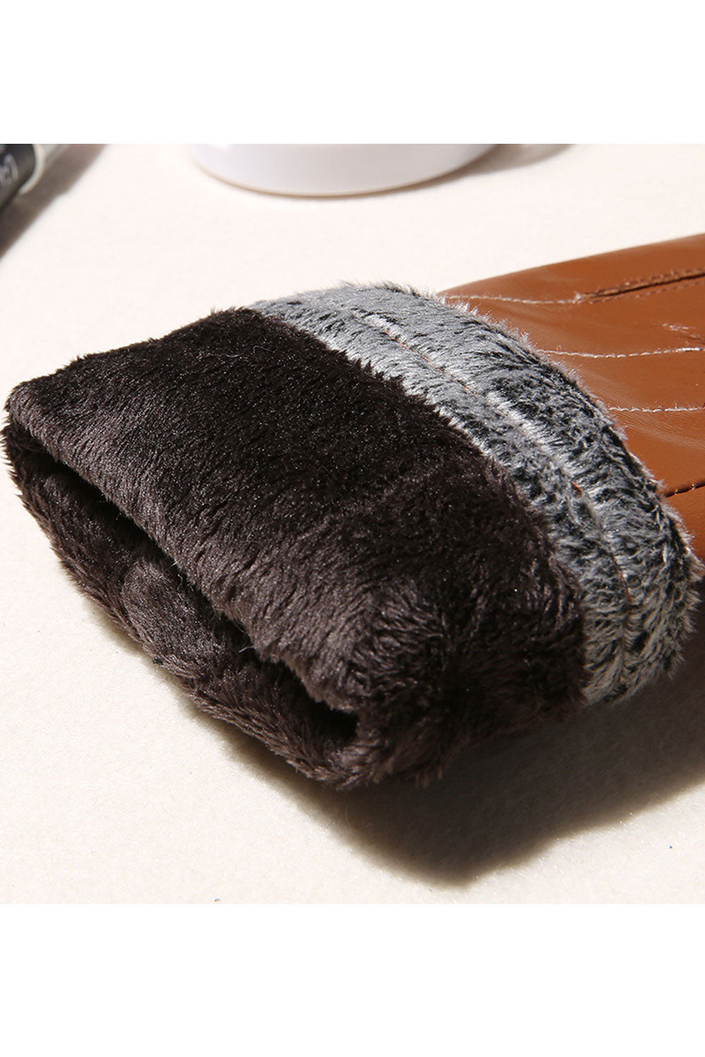 Women Solid Colored Breathable Warm Leather Gloves