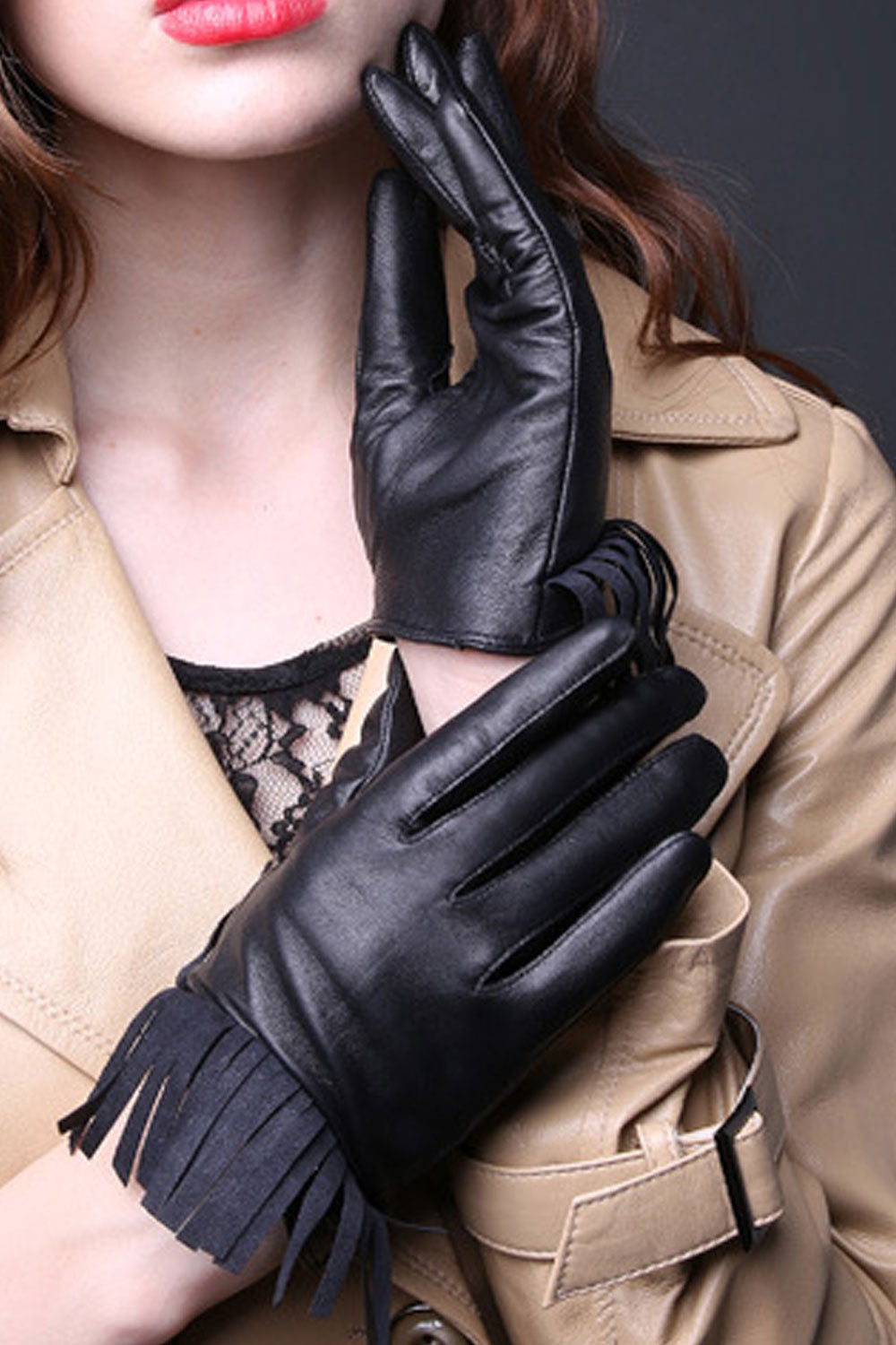 Women Lovely Casual Solid Colored Warm Gloves