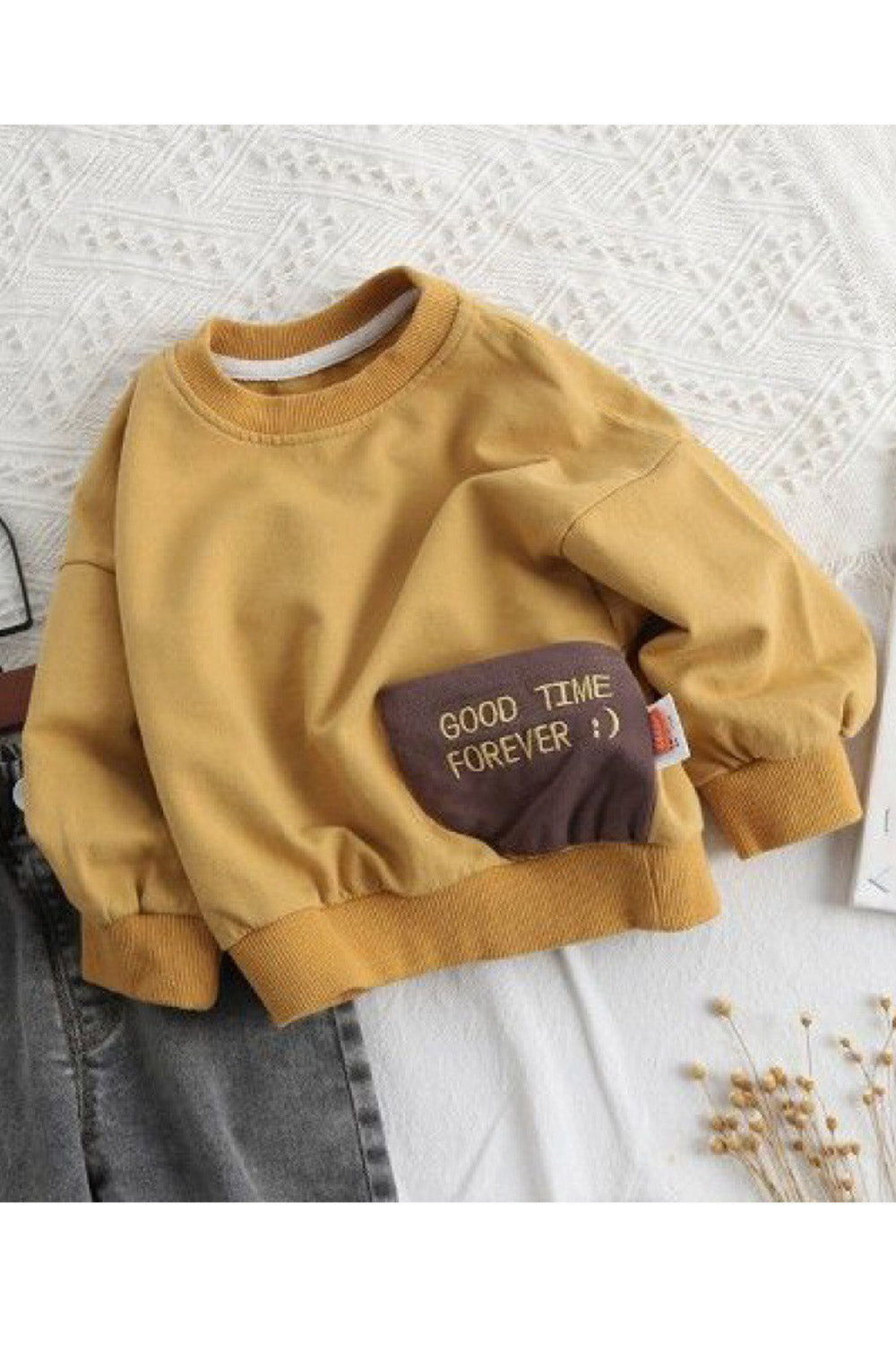 Kids Boys Long Sleeves Solid Pattern High Quality Sweatshirt