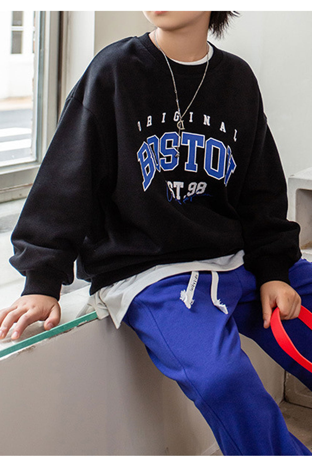 Kids Boys Waist Length Graphic Print Cool Sweatshirt