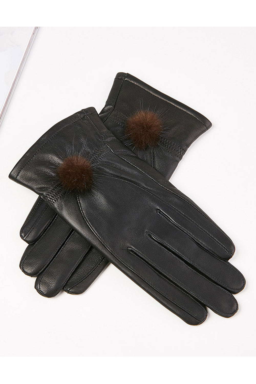 Women Autumn Winter Thick & Warm Casual Leather Gloves